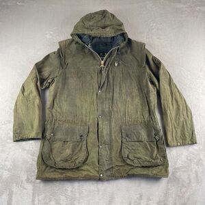 Barbour Durham Waxed‎ A5 Jacket Men C38 Olive Tartan Plaid Lined Hooded Outdoors